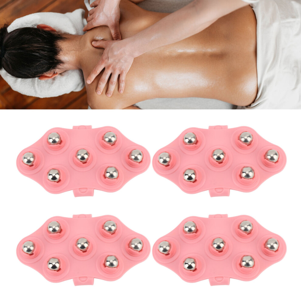 4pcs Palm Shaped Massage Glove Manual Glove Massager with 7 Roller Balls for Body Massage