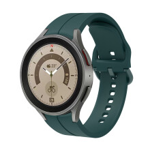Bracelet en silicone 20 mm pour Samsung Galaxy Watch 4 Classic 46 mm/42 mm (Vert officiel B)