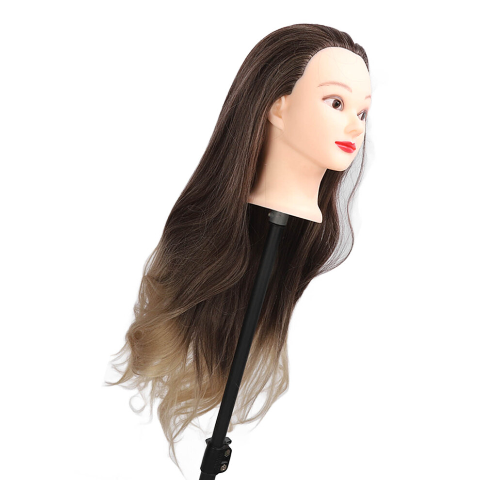 Unisex Gray Blonde Gradient Wig Hair Mannequin Head Hairdressing Styling Training Braiding Doll Head Kit