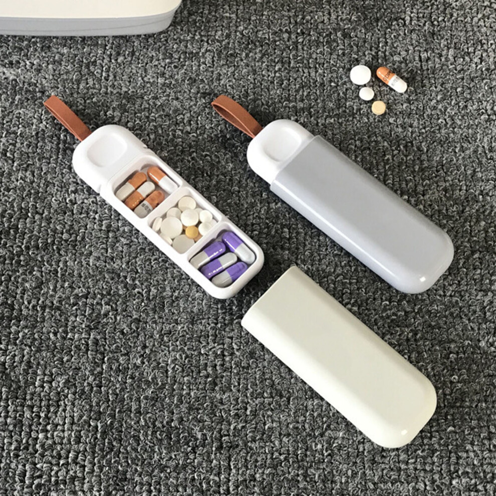Home Portable Small Medicine Box One Day Dispensing Medicine Box with Dispensing Box Mini Medicine Dispensing Box Grey