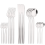 20Pcs Silver Dinnerware Set Stainless Steel Dinner Steak Knife Fruit 1