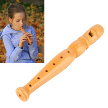 6 Holes Vertical Flute Wooden Short Clarinet Woodwind Musical Instrument Toy for Children Beginner