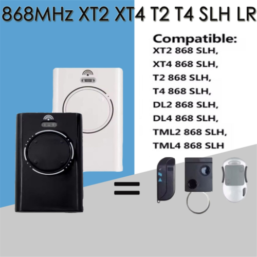 Για XT2 XT4 SLH LR Τηλεχειριστήριο Πόρτας Γκαράζ 868MHz Μαύρο 4 Κλειδιά 1