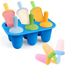 Popsicles Molds Silicone,6 Pieces Ice Mold, Toddler Popsicle Molds