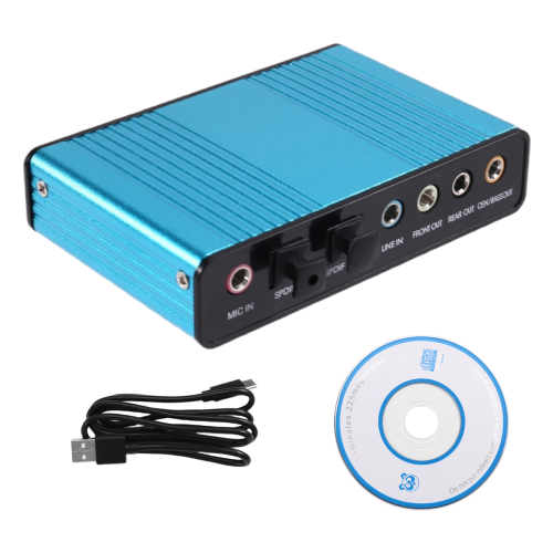 Placă de sunet USB 2.0, placă de sunet externă cu 6 canale 2