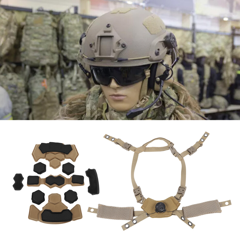 Helmet Liner System Internal Sponge Pad Adjustable Helmet Dial Suspension System Chin Strap For Fast For Mich For Wendy Helmet Soil Color 3611315309855