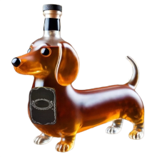 Fľaša na whisky pre psa jazvečíka, opakovane použiteľná fľaša na alkohol, sklo B