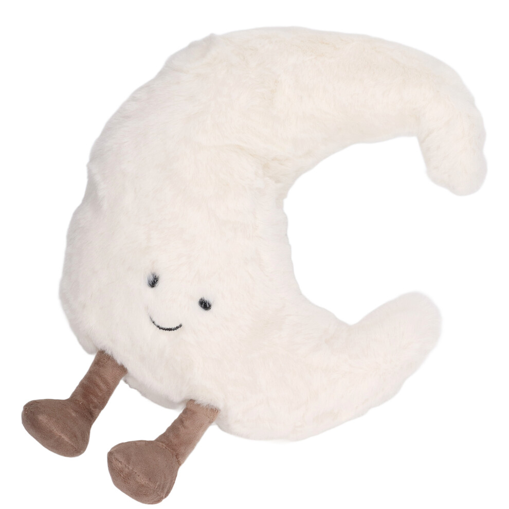 Moon Shaped Pillow Cute Decorative Soft Stuffed Throw Pillows for Baby Room Kids Reading Decor Gift