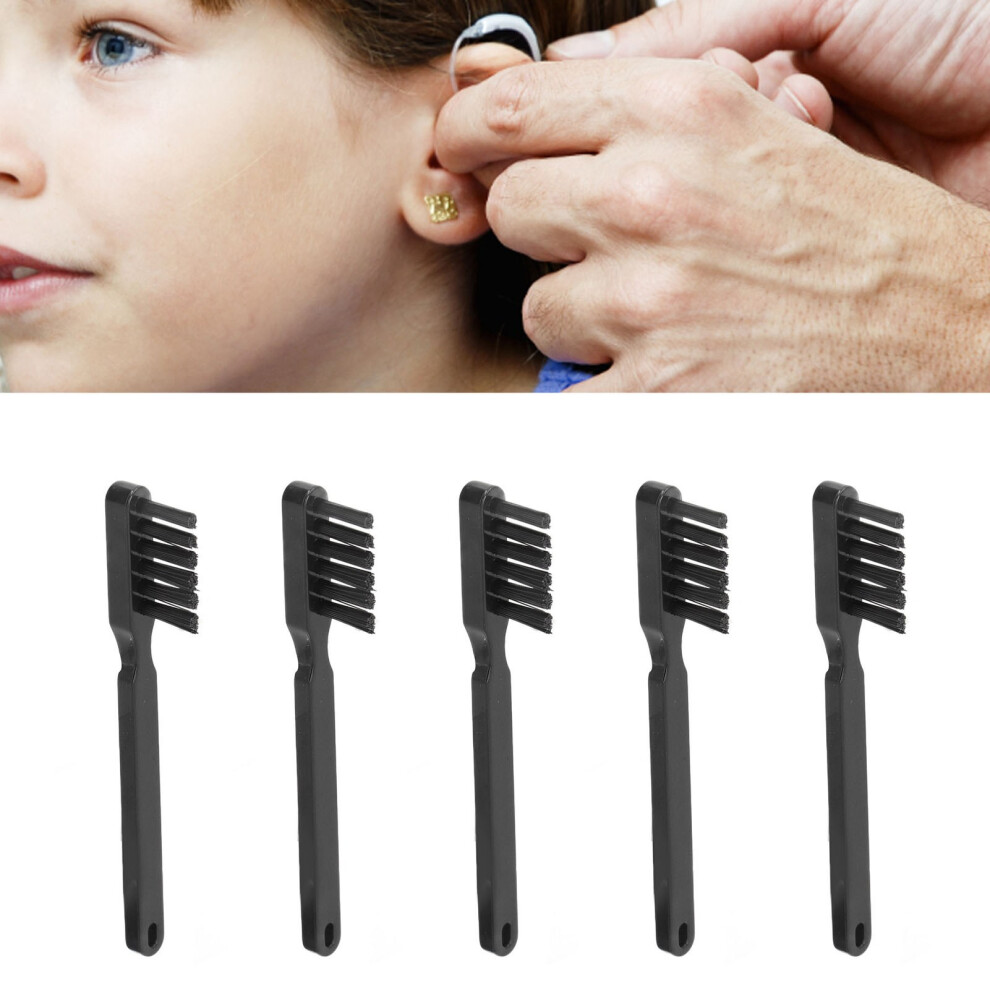 Black 10Pcs Sound Aid Cleaning Brush Plastic Debris Brushes Hearing Device Cleaning Tool