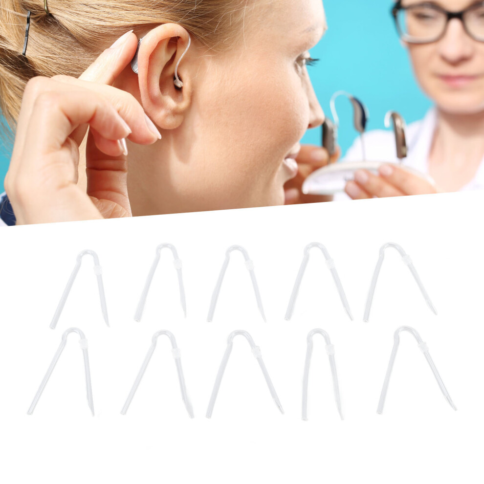 10pcs Type R BTE Earmold Replacement Preformed R Shape Sound Aid Tubes with Tube Lock 3.6 X 2mm