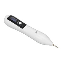 Electric Mole Pen White Portable Rechargeable 9 Gears LCD Electric Facial Mole Pen for Home