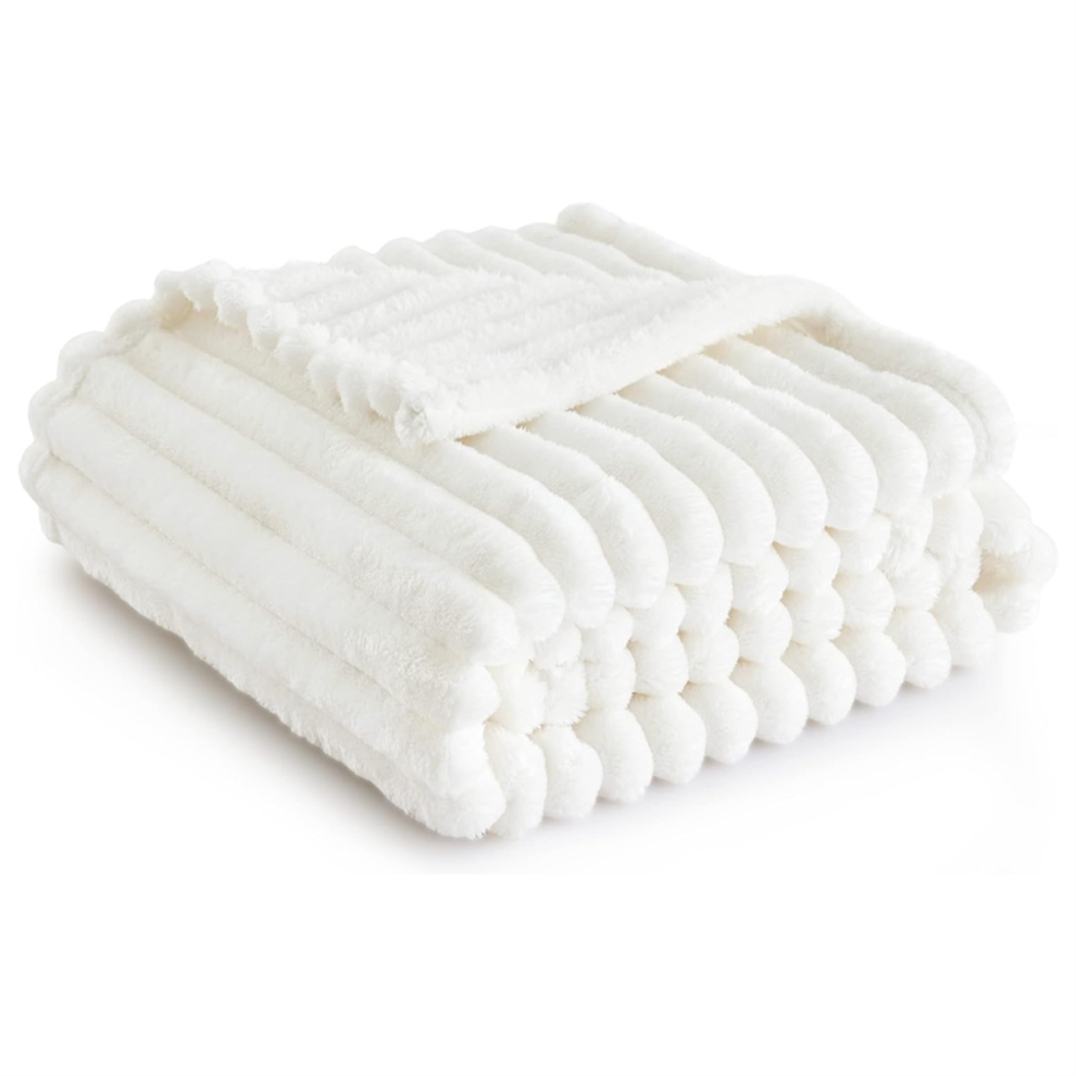 Sin Marca Throw Blanket For Couch - Cozy Blanket For Women, Cute Throws White