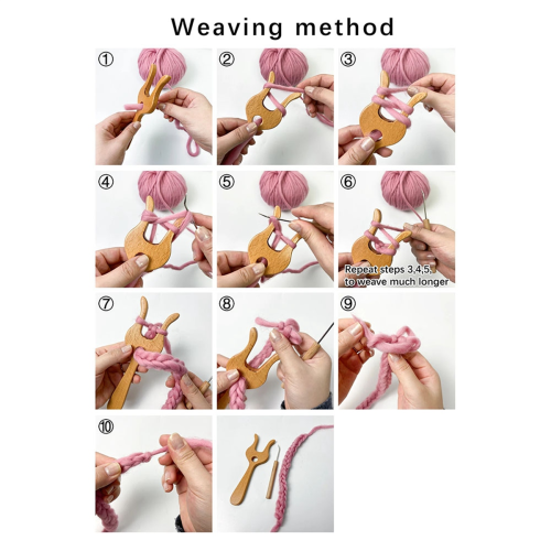 Large Wooden Fork Knitting Fork Handmade Wool Knitting Flower Fork 2