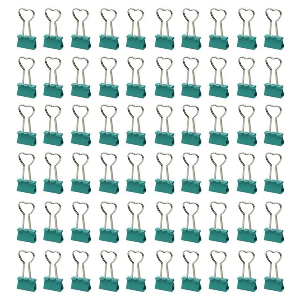 60 Pezzi Di Fermagli Metallici Con Manico A Forma Di Cuore, Verdi