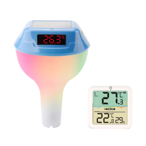 Soldrevet pooltermometer med LED-display A