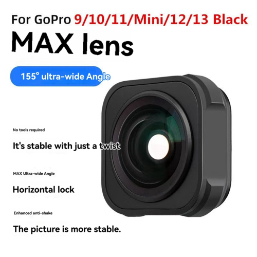 Max Lens Mod Weitwinkelobjektiv für Hero 12 11 10 9 Kamera 2