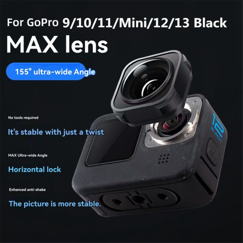 Max Lens Mod Weitwinkelobjektiv für Hero 12 11 10 9 Kamera 1