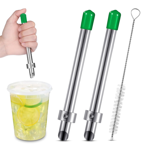 2-pack rietjespons voor plastic deksels en limonadebekers 1