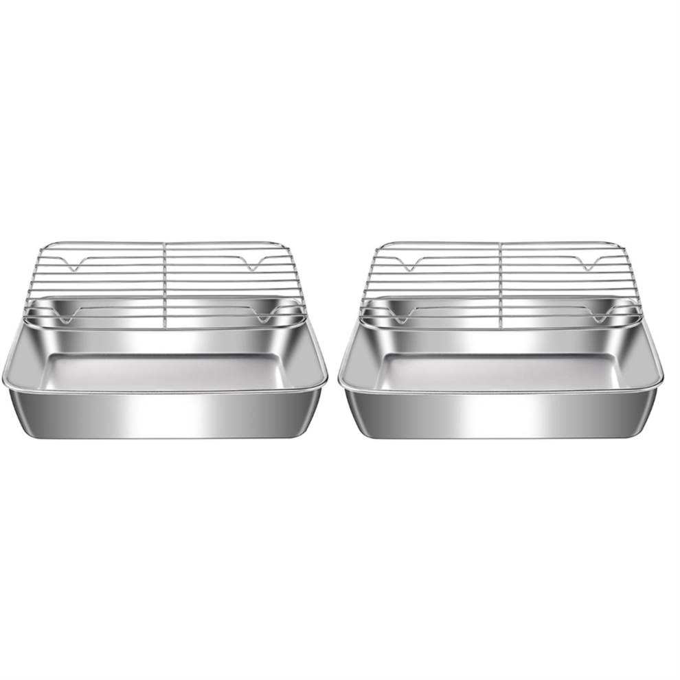 Baking Sheet Set of 2, Stainless Steel Cookie Sheet Baking Sheet Pan