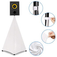 Speaker Stand Cover DJ Speaker Stretch Cover 360 Degree Speaker Stand Tripod Cover Skirt for Stage Gig Wedding and Banquet Event (Tripod No