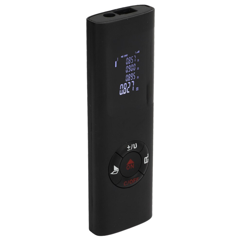 Electronic Rangefinder Usb Rechargeable High Accuracy Digital Distance Measuring Ruler Built In Battery Black 9351315317569