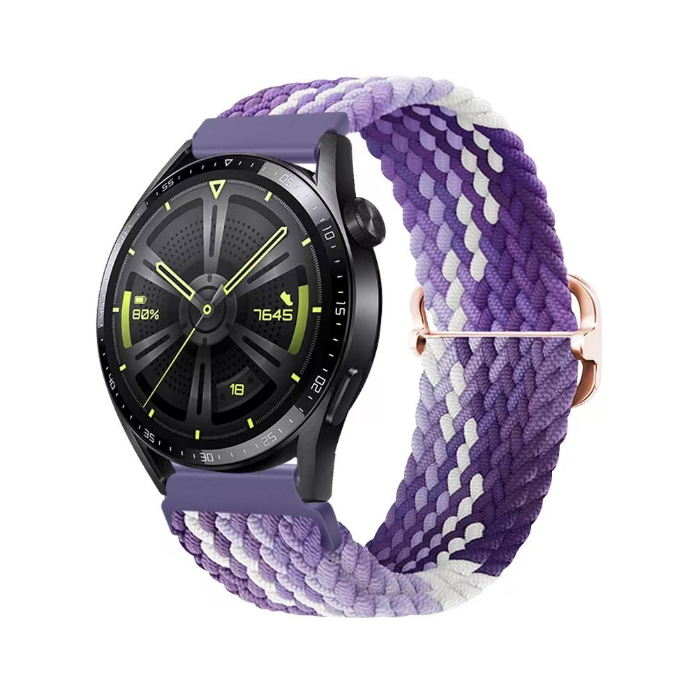 Bracelet en nylon tressé pour Samsung Watch 46 mm, violet raisin, 22 mm/20 mm, pour Samsung Watch 3/4