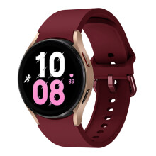 (Galaxy Watch 4 44mm-Virallinen viininpunainen)Silikonihihna Samsung Galaxy Watch 5/5 Prolle 45mm saumattomasti