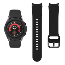(Galaxy Watch 4 40mm-Virallinen musta)Silikonihihna Samsung Galaxy Watch 5/5 Prolle 45mm saumattomasti