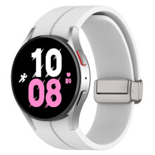 (Galaxy Watch 5 44mm-S-Bianco)Cinturino originale in silicone per Samsung Watch 5/4 44mm 40mm Watch5