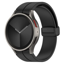 (Watch 5 Pro 45mm-Black)Alkuperäinen silikoniranneke Samsung Watch 5/4 44mm 40mm Watch5 Pro 45mm magneettinen