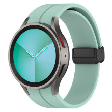 Correa de silicona original para Samsung Watch 4 Classic de 46 mm (verde claro) y Watch 5 Pro de 44