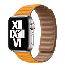 Correa de cuero para Apple Watch (45 mm, 41 mm, 44 mm y 40 mm), con eslabones magnéticos originales