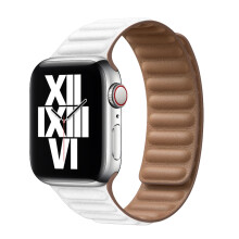 (Valkoinen) nahkaranneke Apple Watch Ranneke 45mm 41mm 44mm 40mm Alkuperäinen Magneettinen Loop Link
