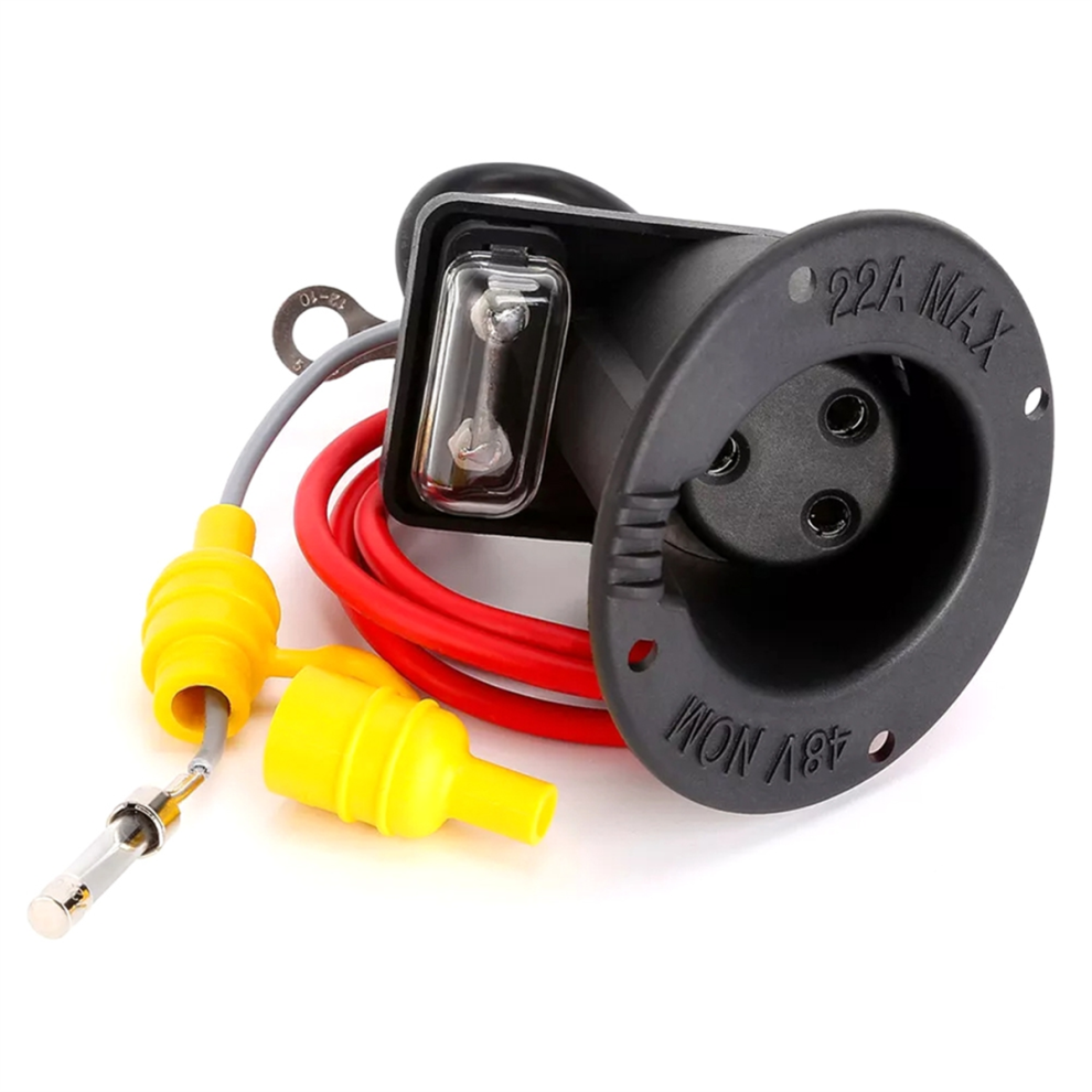 48V Dc Charger Receptacle & Fuse Assembly For Club Car Golf Cart 4854133385376
