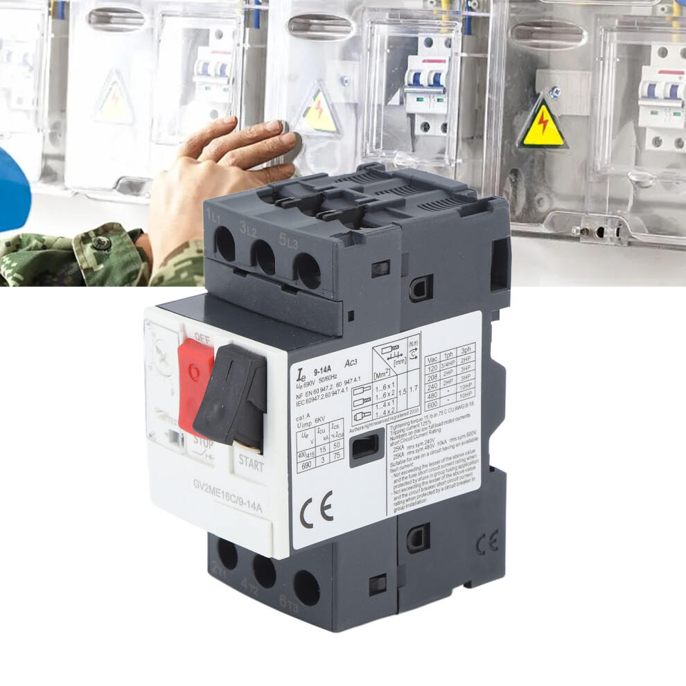 Motor Circuit Breaker Overload Short Circuit Protection 35Mm Guide Rail Mounting Motor Protection Switch Ac690v Gv2 Me16c 9 14A 6901315327292