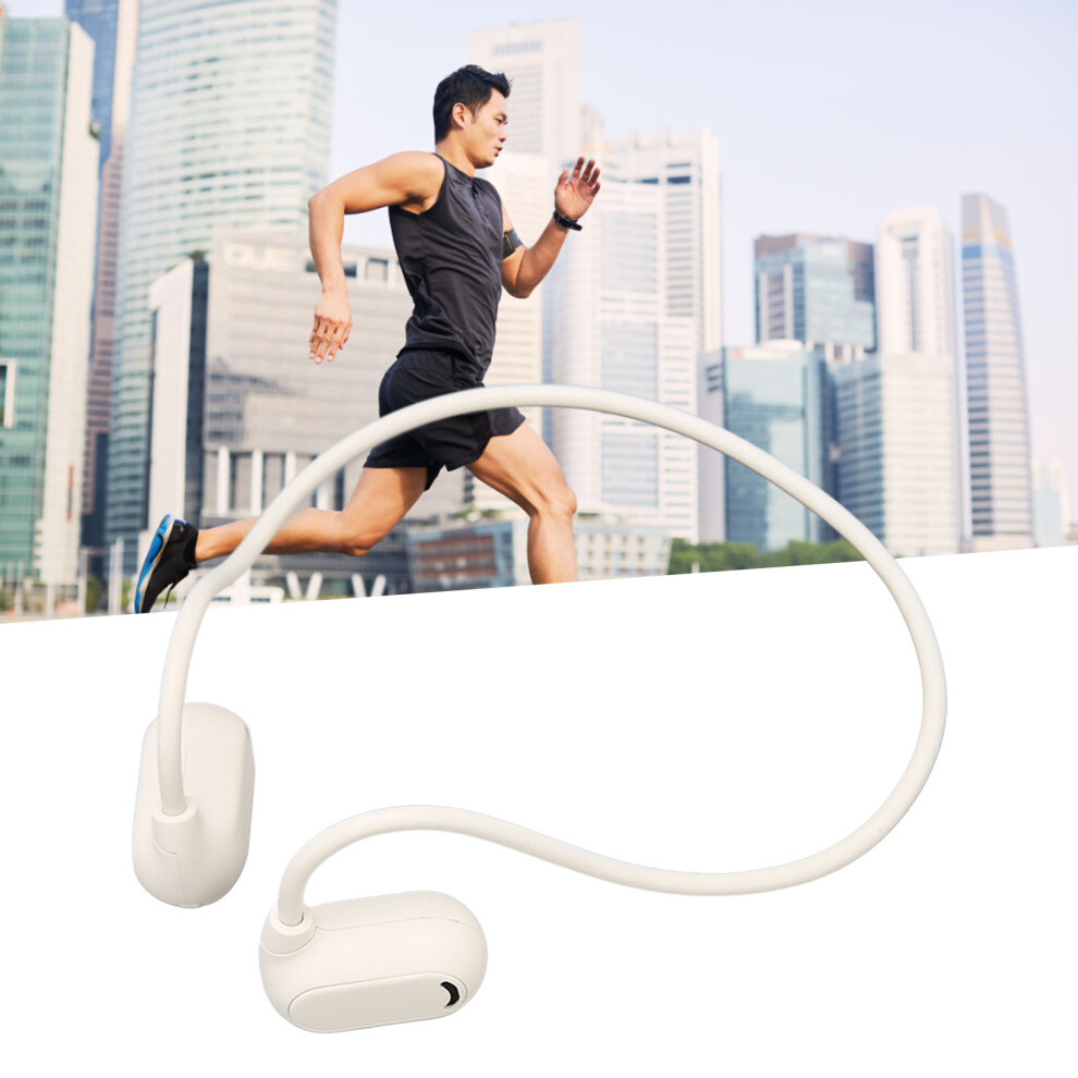 Open Ear Bluetooth Headphone Stereo Lossless Rechargeable Wireless Headset for Running Driving Workout White