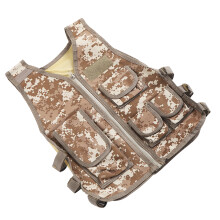 Kids Combat Vest Oxford Cloth Waist Adjustable Multi Pocket Children Vest for Hiking Mountain Climbing Camouflage L