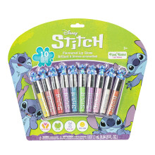 Disney Stitch 10 pezzi lucidalabbra a base vegetale per bambine, bomboniere per feste, set di trucco per il primo anno, perfetto per feste, pigia