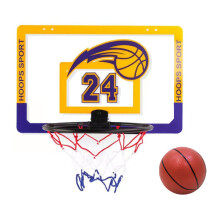Wall Mounted Basketball Hoop Number 7 Basketball Hoop Kit for Indoor Outdoor Boys Girls Teens for Lakers
