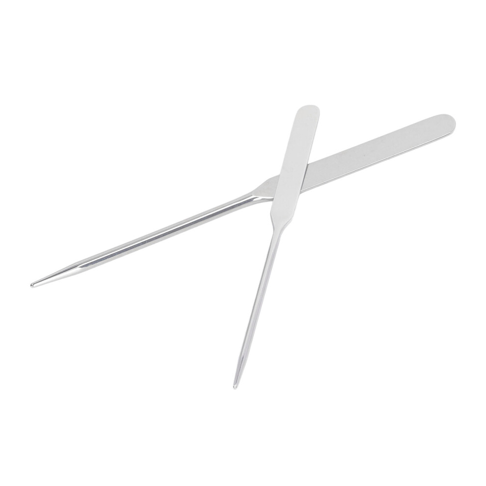 2pcs Makeup Foundation Mixing Spatula Double Ended Stainless Steel Nail Glue Stirrer Stick