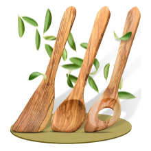 Handcrafted Olive Wood Cooking Spoon & Spatula