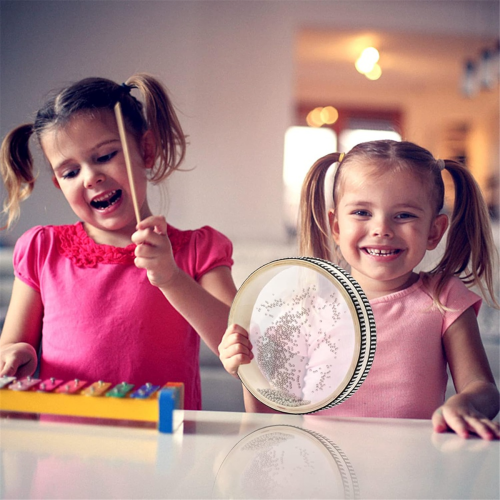 Tambour Océan à Perles - Jouet Musical Pour Enfants, Effet Sonore De Vagues - Développe La Motricité Et Le Sens Du Rythme
