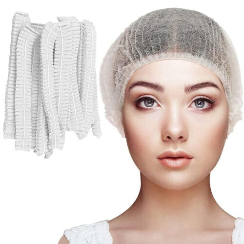 Engangs hårnett - Bulk Bouffant Caps Non-Woven Hairnet White 1