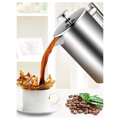 Double Wall Tea Maker Pot Large Capacity Stainless Steel 800ml 2