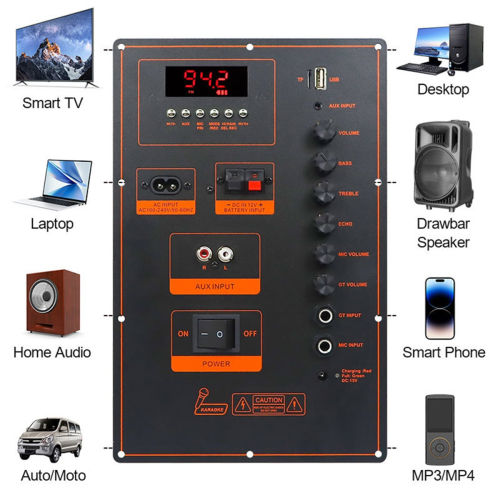 100W High Power -Bluetooth Amplifier Board Trolley Speaker 2