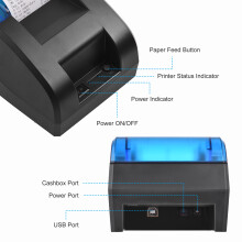 BISOFICE 58mm Thermal Receipt Printer Desktop USB&BT Wireless Connection Printer Barcode Logo Printing with 1 Roll Paper Inside Compatible