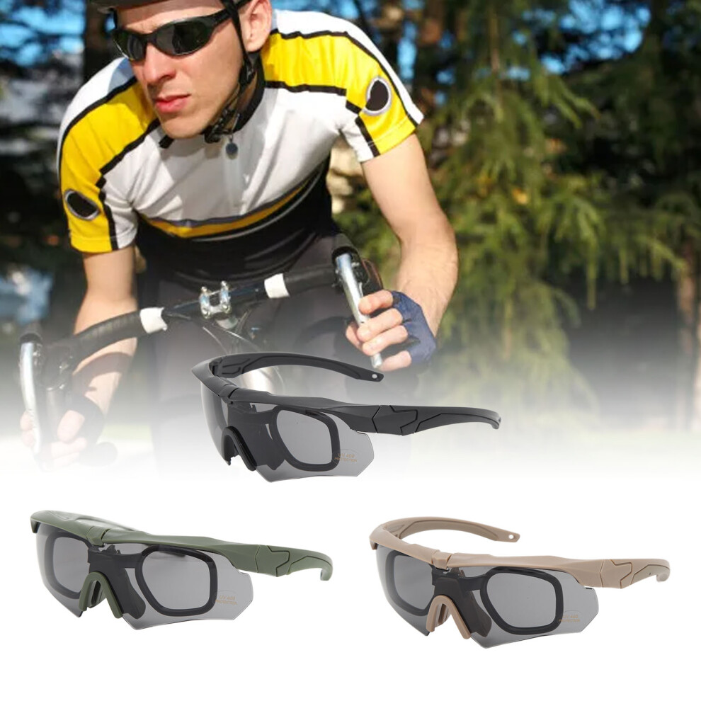 Black Shooting Glasses Uv Protective Outdoor Military Goggles Wind Dustproof Half Frame Motorcycle Goggles Eye Protection For Men Women