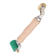40mm Silicone Seam Roller Dual Use Brass Wheel Wood Handle Wallpaper Flat Seam Roller for PVC TPO Welding Green