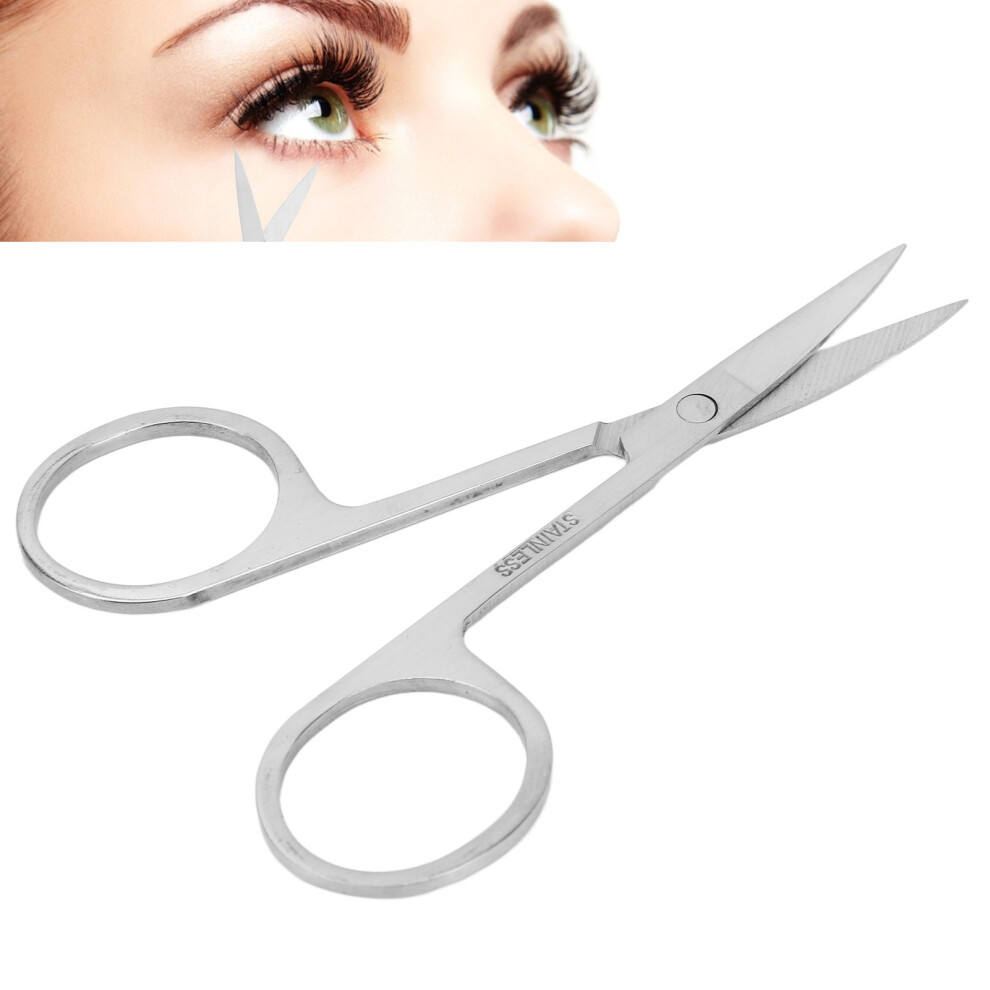 Fine Tip Eyebrow Scissors Stainless Steel Curved Mouth Beauty Scissors for False Eyelashes