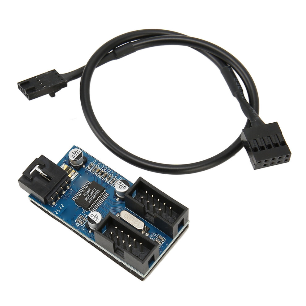 Motherboard Usb 2.0 9Pin Header 1 To 2 Extension Hub Splitter Adapter Stable Power Supply Plug And Play Usb Header Splitter 3741315377285